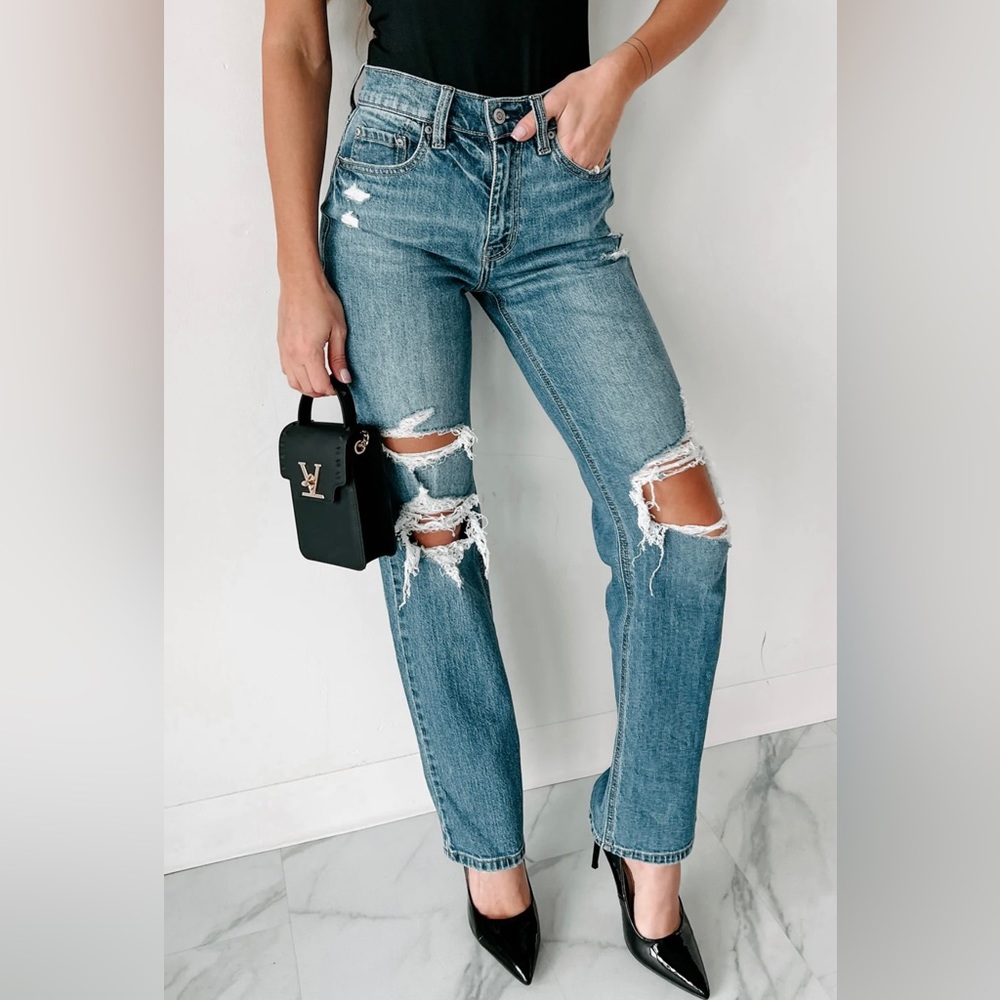 NanaMacs Chamberlin High Rise Distress Jeans